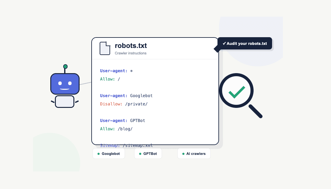 Review your robots.txt to ensure you're allowing your site to be referenced in search and AI chat applications.
