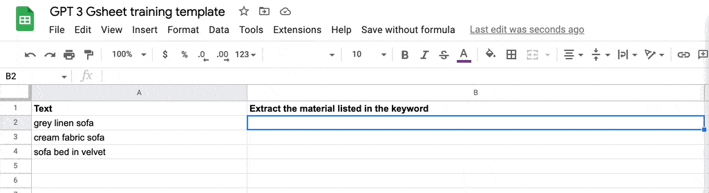 Categorising keywords in Google Sheets