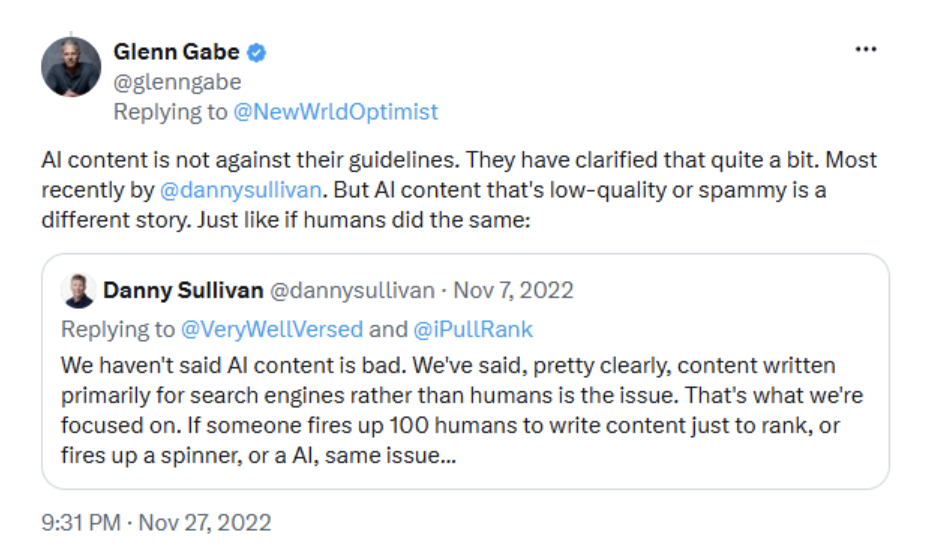 Glen Gabe LinkedIn post